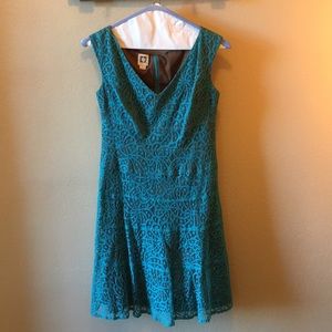 Turquoise, lace, cocktail party dress